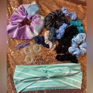 blue hair scrunchie bundle
